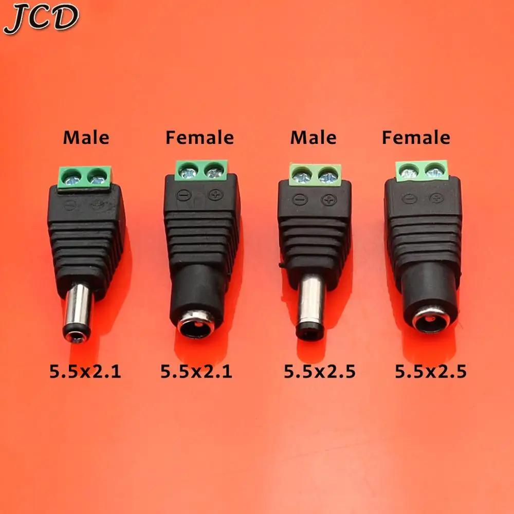 

JCD 1PCS male and female DC Power plug 5.5x2.5mm 5.5*2.1mm 5.5*2.5mm Jack Adapter Connector Plug CCTV Camera Wire 5.5x2.1mm