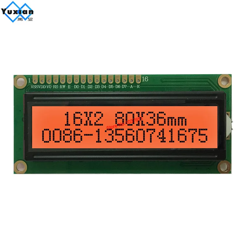 I2c 1602 16X2 Lcd-Display Module 3.3V 5V Hd44780 Splc780d