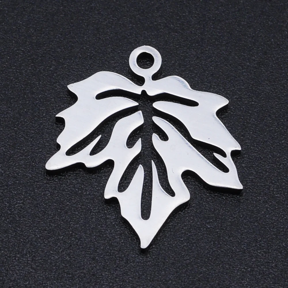 5pcs/lot 316 Stainless Steel  Leaf Charms Pendants      Wholesale Top Quality DIY Necklace Bracelet Making Charms