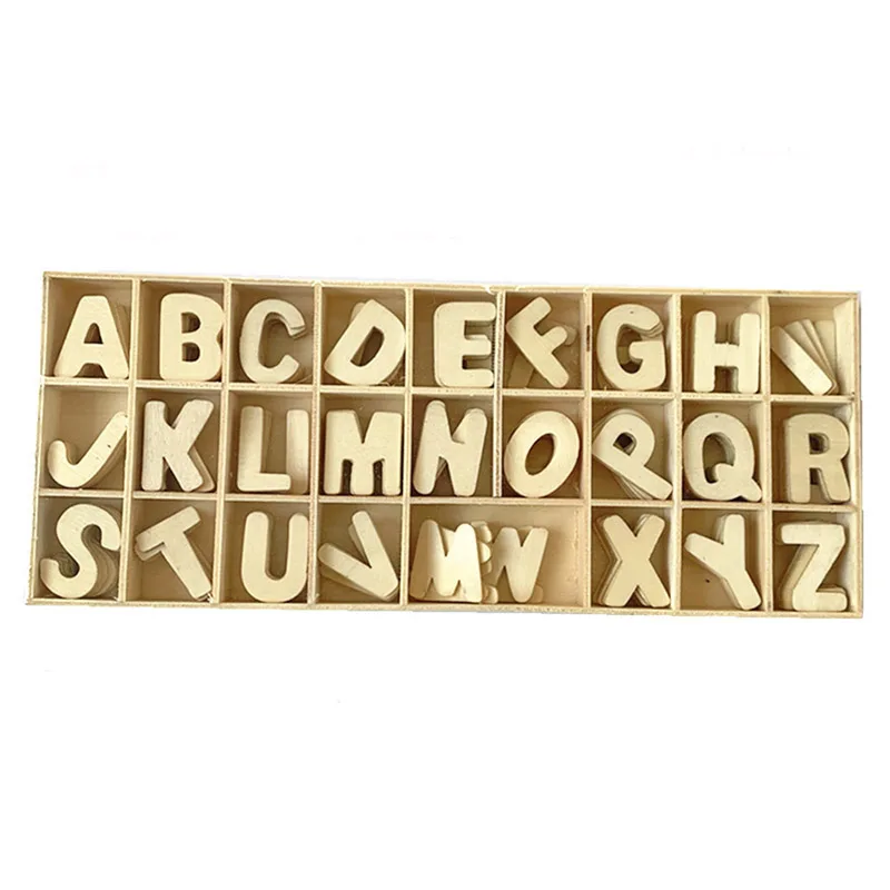 156pcs Wooden Letters Natural Alphabet Name Design Personalise DIY Craft Kid Toy Home Party Wedding Navidad Christmas Decoration