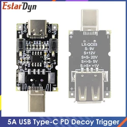 100W 5A USB Type-C QC Decoy Trigger Board 5V 9V 12V 15V 20V Output PD 2.0 3.0 Trigger Adapter Cable Connection Polling Detector