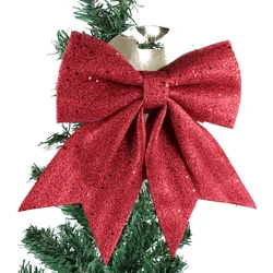 Sparkling Ribbon Bow Red Gold Christmas Tree Decoration Ribbon Wedding Party Scene Home Decoration Ornament