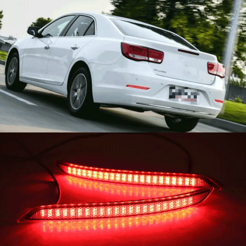 

2pcs For Chevrolet Malibu 2016-2018 Car Accessories LED Red Len Rear Bumper Reflector LED Stop Brake Tail Light Lamp