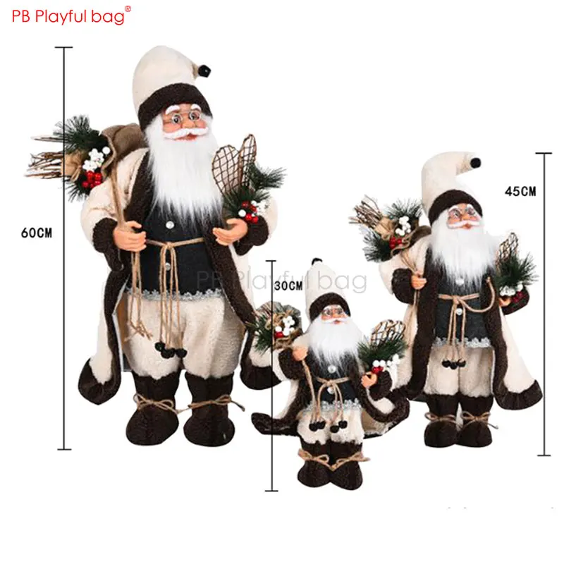 Playful bag Santa Claus Dolls 2020 Christmas ornament Santa toys Christmas decoration Best gifts for children 60/45/30CM AA41