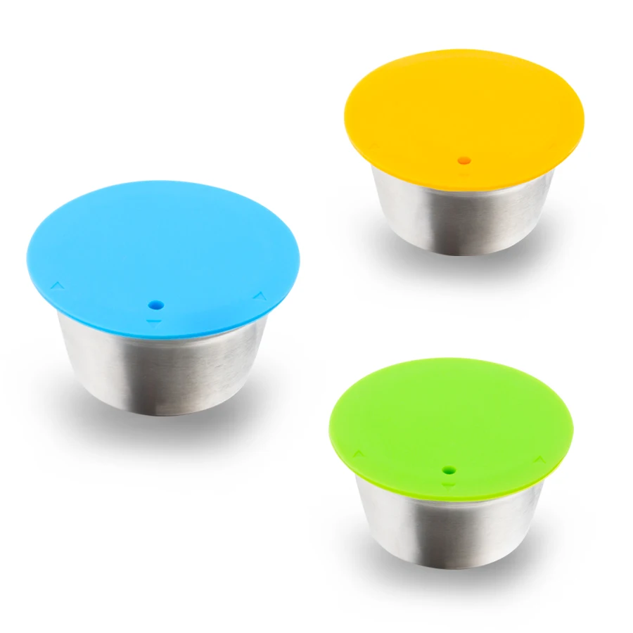 

Reusable Coffee Filters fit For Nescafe Dolce Gusto Refillable Coffee Capsule Pod Stainless Steel silicone Coffee Filters