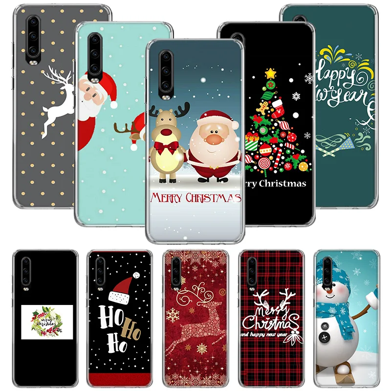 Чехол для телефона с надписью «Merry Christmas» на новый год для Huawei P30 P20 P40 P50 P10 Mate 40 30 10 20 Lite Pro, силиконовый мягкий чехол