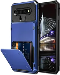 Flip Card Slot Phone Cases, Business Armor Wallet, Hard Case for LG Stylo 6, 5, Stylo6, Stylo5,K40