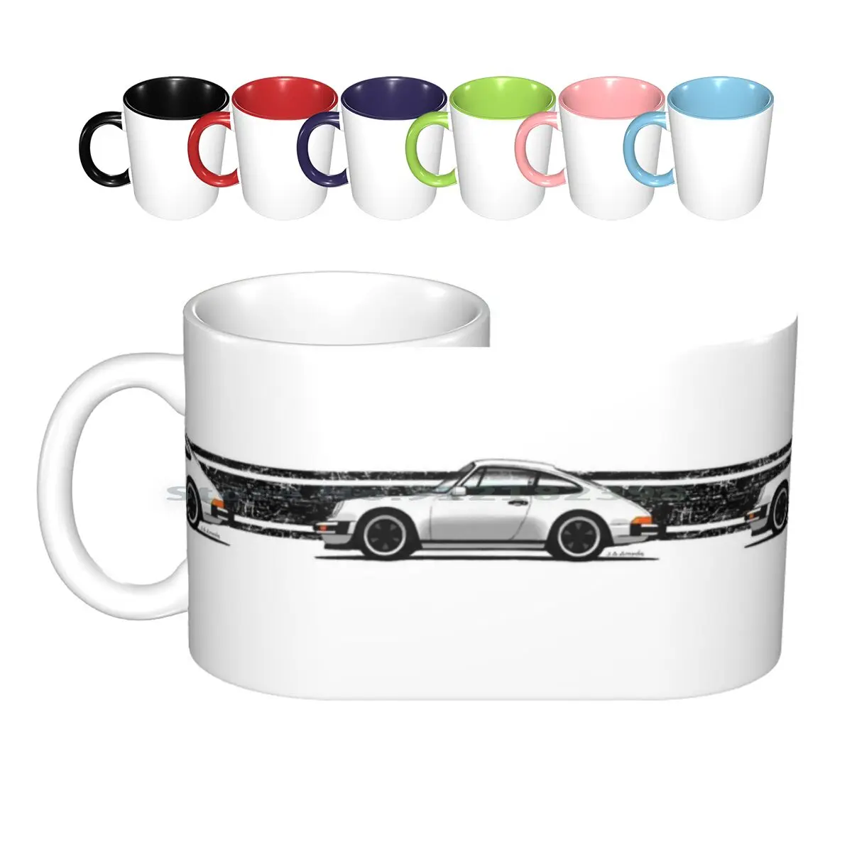 My Drawing Of The Iconic German Sports Car ( For Light Backgrounds ) Ceramic Mugs Coffee Cups Milk Tea Mug South Carolina Car