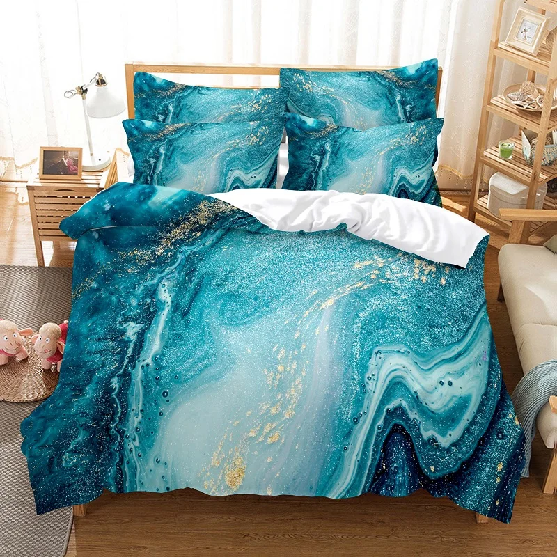 Green Quicksand Pattern Duvet Cover Set 3d Digital Printing Bed Linen Fashion Design Comforter Cover Bedding Sets Bed Set