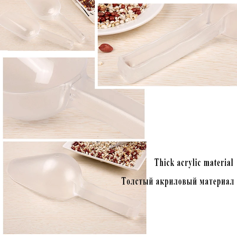 Thick Plastic Large Clear Ice Scoop Measuring Scoops for Weddings Candy Dessert Buffet Ice Cream Protein Powder