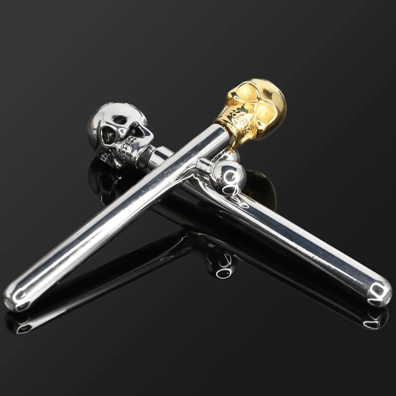 Gold Skull Urethral Sound Urethra Catheter Male Penis Plug Tube Urethral Stretcher Urethral Sound Dilator Adult Sex Toys for Men