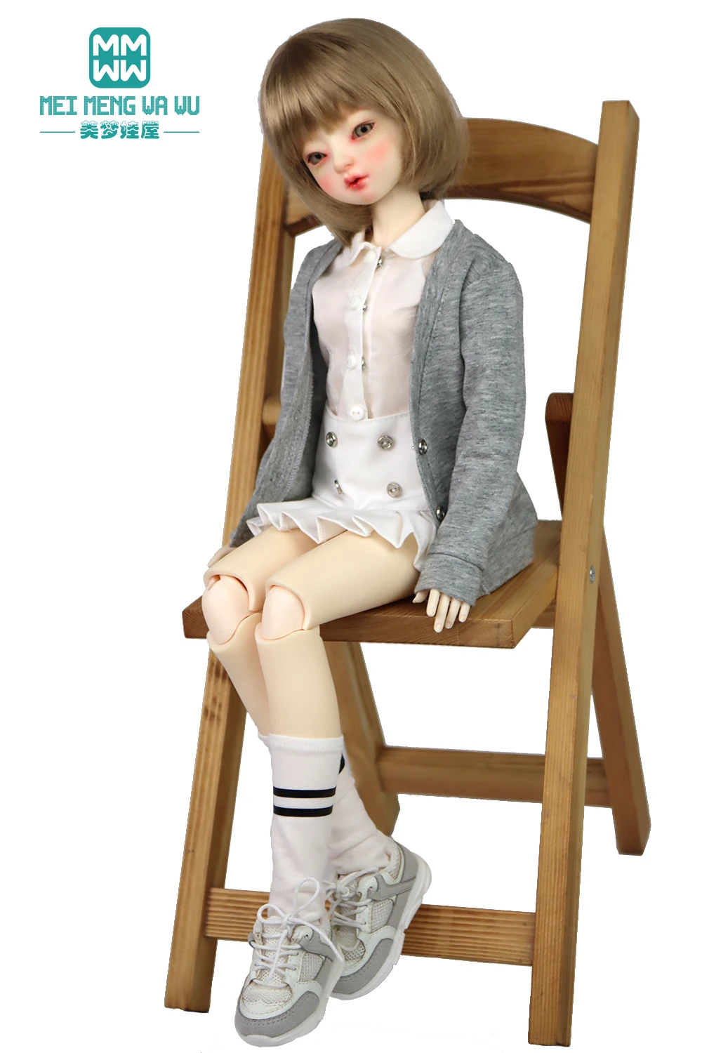 BJD Quần Áo 43CM 1/4 MSD Búp Bê BJD Accessoreis Đồ Chơi Bóng Khớp Thời Trang Búp Bê Cardigan, Chân Váy Maxi Xẻ Tà, Giày Da