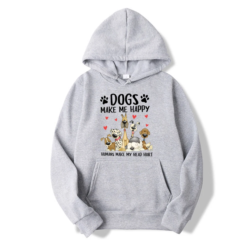 Dogs Make Me Happy sudaderas con capucha los humanos hacen daño a mi cabeza sudadera divertida regalo para amantes de los perros Sudadera con capucha