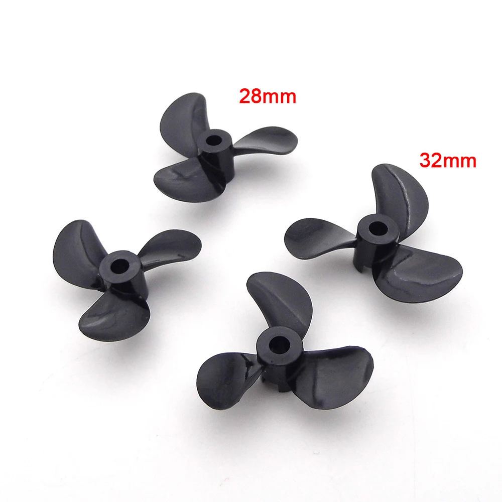 2PCS PC Propeller 3 Blades Prop 3mm Shaft 28mm 32mm for RC Boat Marine Submarine Wood Boat Ship Toy Boat Model