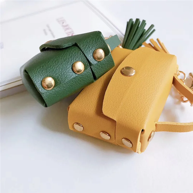 Luxo bolsa de couro para apple airpods pro caso ins borlas capa para apple airpods 3 sacos acessórios fone de ouvido caso pingente # f0