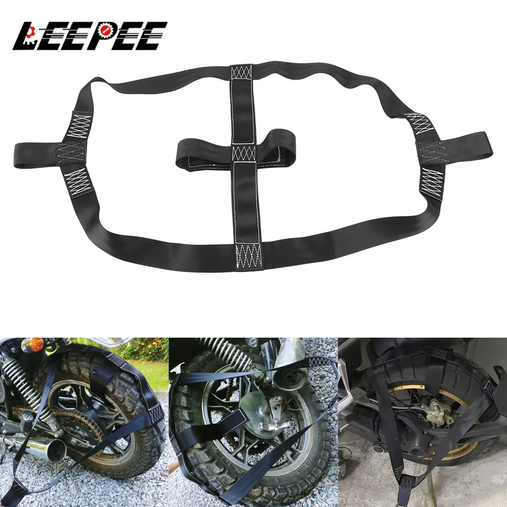 

Motorcycle Rear Wheel Fixing Fastening Webbing Belt Strap Motorbike Transportation Tie-Down Moto Accessories Safe Universal