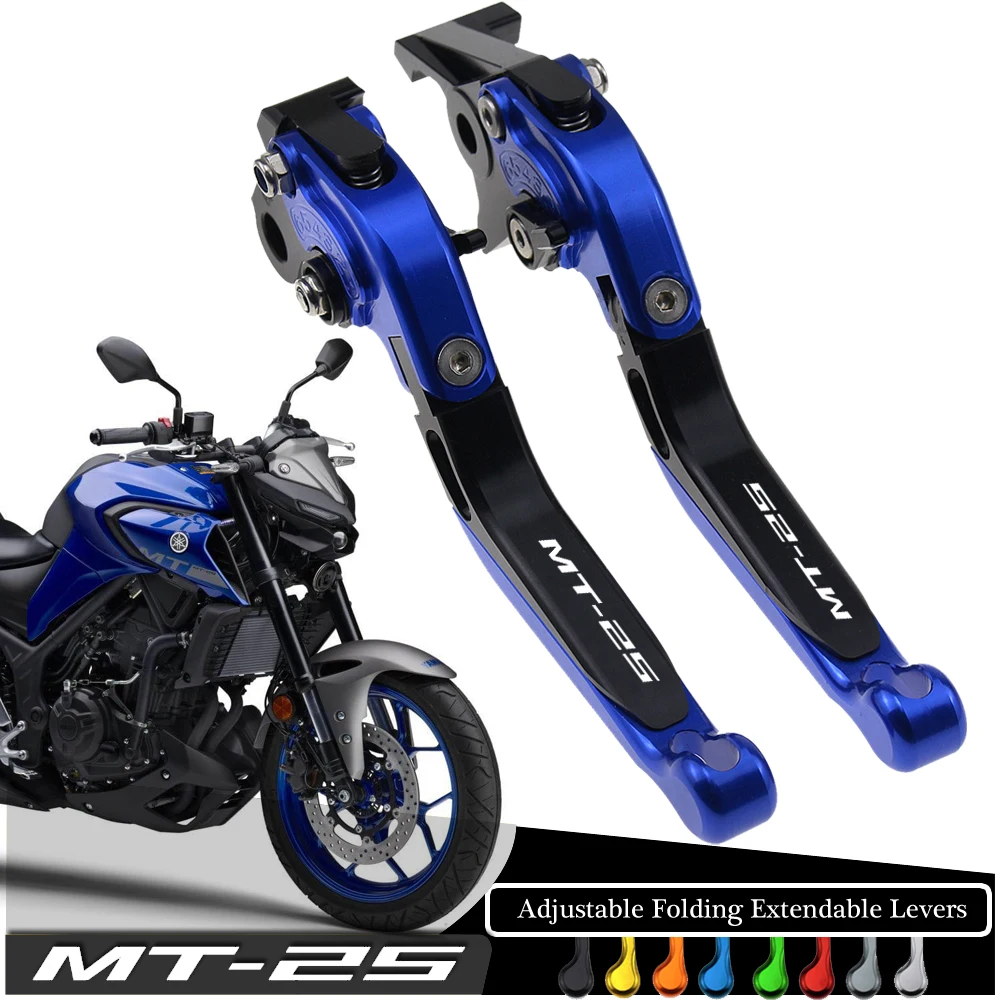 For YAMAHA MT-25 MT25 MT 25 2015 2016 2017 2018 Motorcycle Accessories Folding Extendable Brake Clutch Levers LOGO MT-25