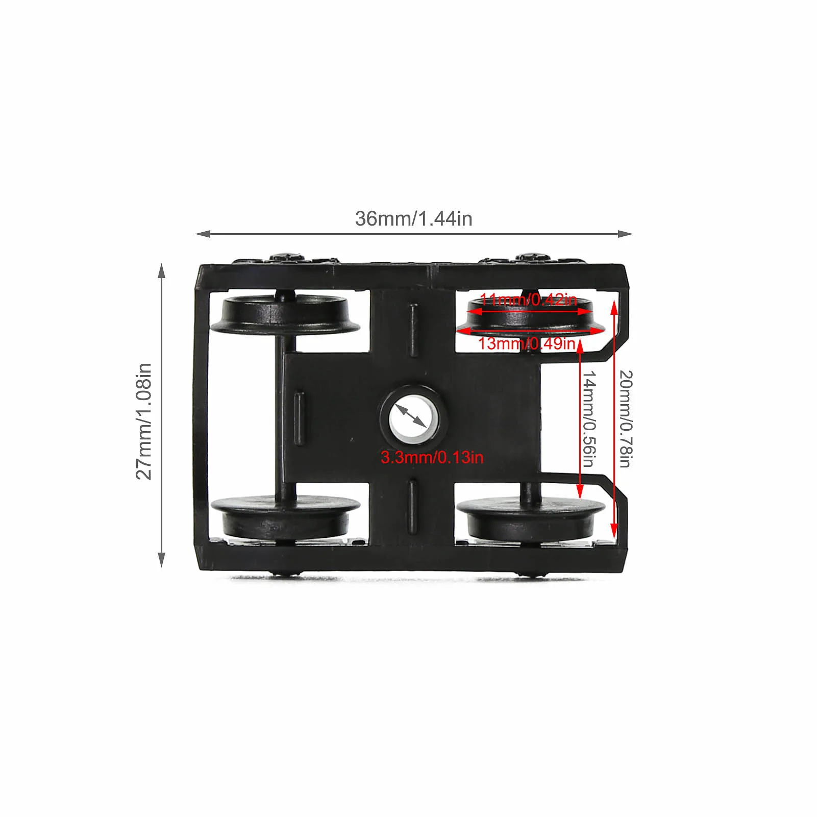 Evemodel 12pcs HO Scale 1:87 Bogies Plastic 36\