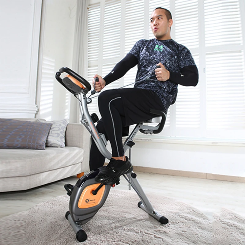 Indoor Home cyclette perdita di peso pieghevole esercizio aerobico Magnetron Bike con Pull Rope Bike Silent Spinning Bike Fitness