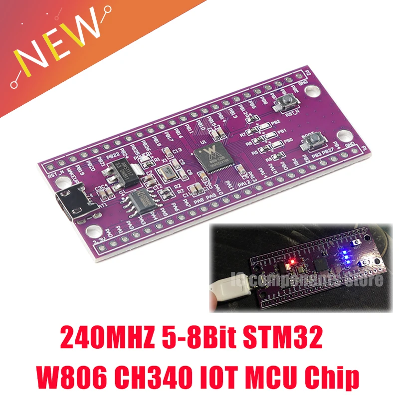 W806 microcontrollore 240MHZ 5-8Bit scheda di sviluppo STM32 CH340 IoT MCU Chip CDK ambiente di sviluppo IOT a bassa potenza