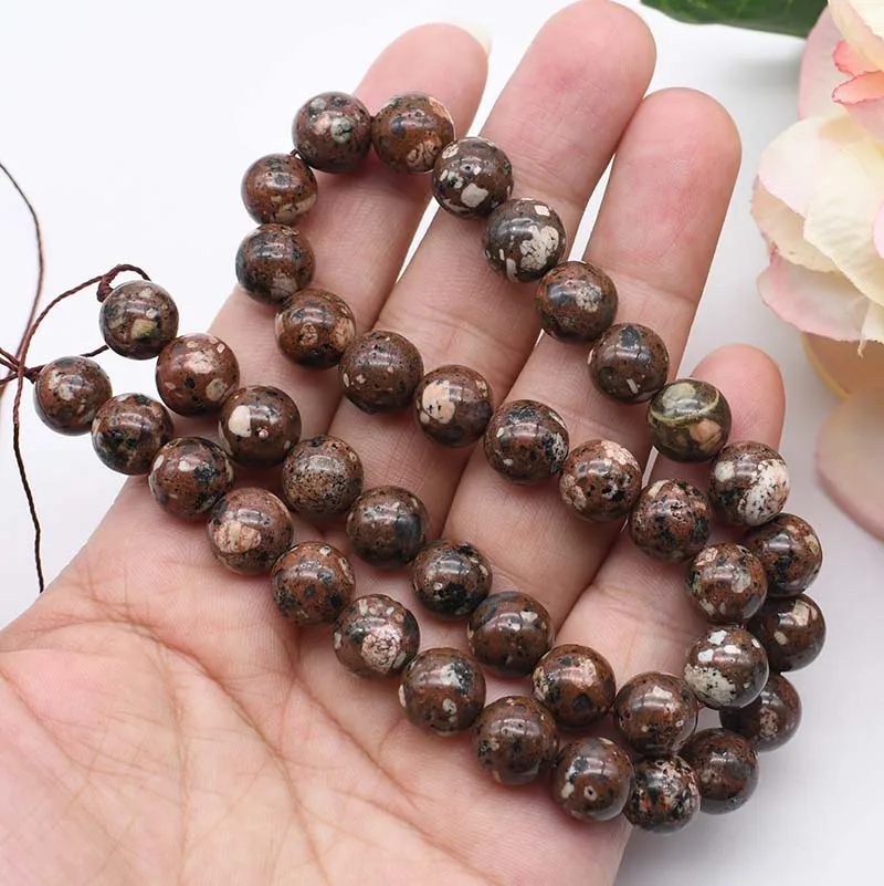 10 mm natural serpentine flat round ball beads DIY Necklace sling Earring Jewelry production free delivery