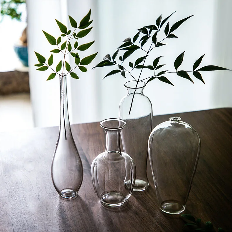 Japanese Simple Glass Vase Transparent Hydroponics Vase Zen Modern