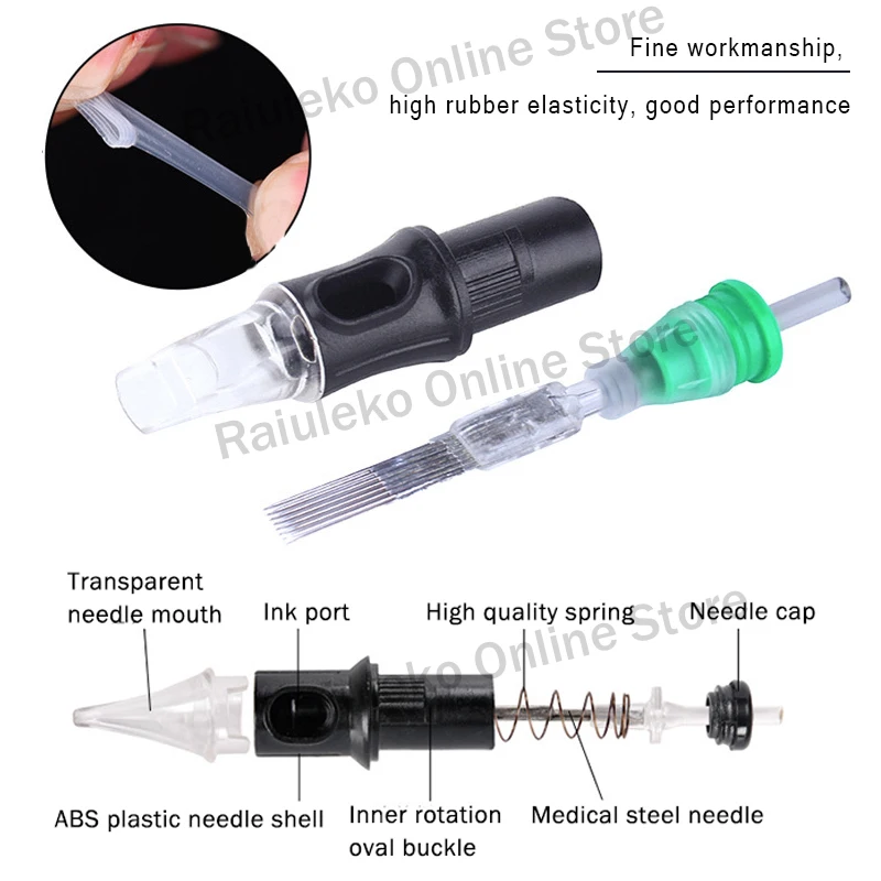 Aguja de cartucho de tatuaje, 10P, RL/M1/RM/RS, agujas desechables profesionales para maquillaje de labios y cejas