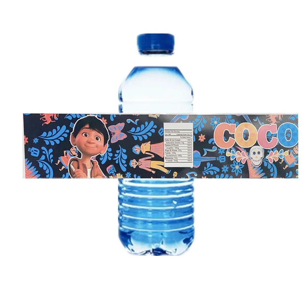 Disney Coco Halloween Water bottle sticker Party Theme Birthday Party sticker Set, Boys Kids Coco Home Deco Supplies sticker 24P