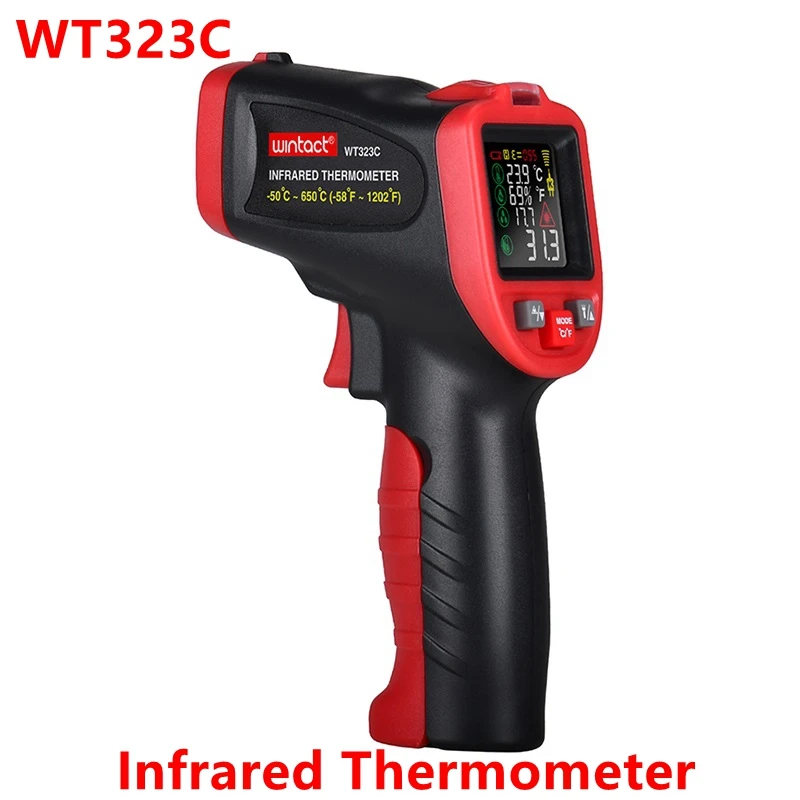 環境湿度と環境のための非接触赤外線レーザー温度計,5個,wt323c