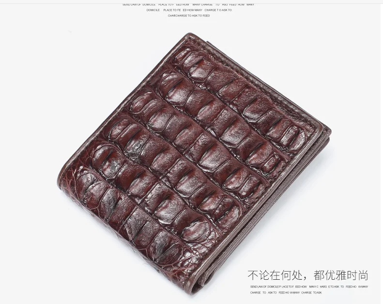 2019 new production Genuine crocodile skin men wallet purse short size bank credit card holder black and brown color