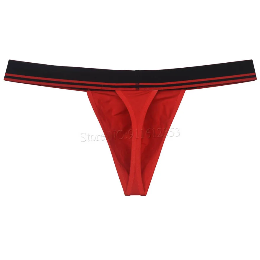 Men's Cotton Bikini Thong Underwear Bragas Y Tangas Elastic Belt Mini Tangas Lingerie Sexy