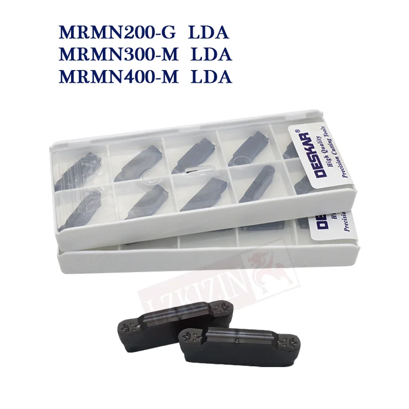 Inserto de carburo de DESKAR MRMN200 MRMN300 MRMN400, herramientas de torneado de ranurado de torno CNC, hoja MRMN, cortador de Metal, herramienta para P.M.K, 10 Uds.