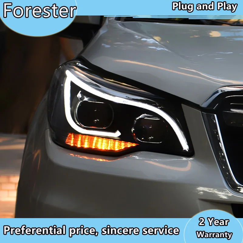 

Автомобильная фара для Subaru Forester 2013-2018, светодиодная фара DRL, биксеноновые линзы, дальний и ближний свет