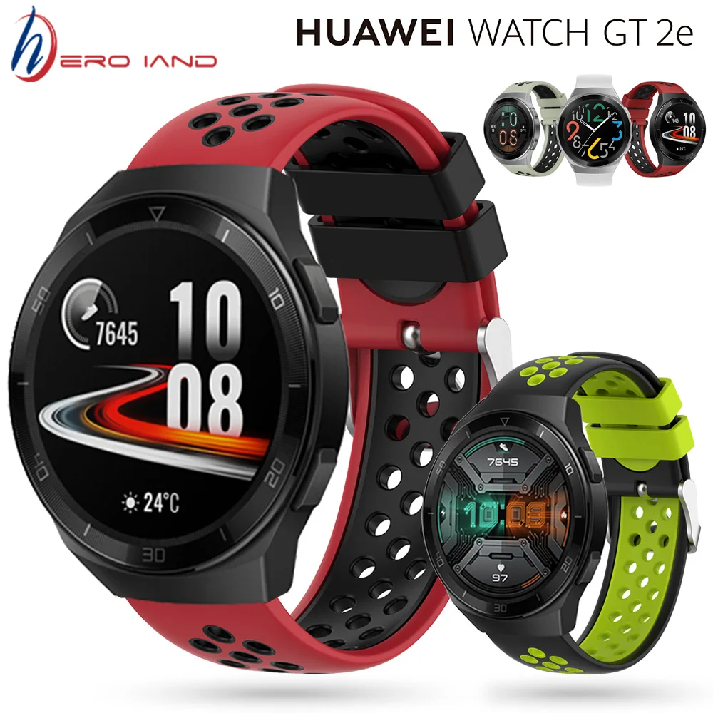 Pulseira de silicone para relógio HUAWEI, pulseira, pulseira para GT 2e GT2e, relógio inteligente, pulseira, 46mm