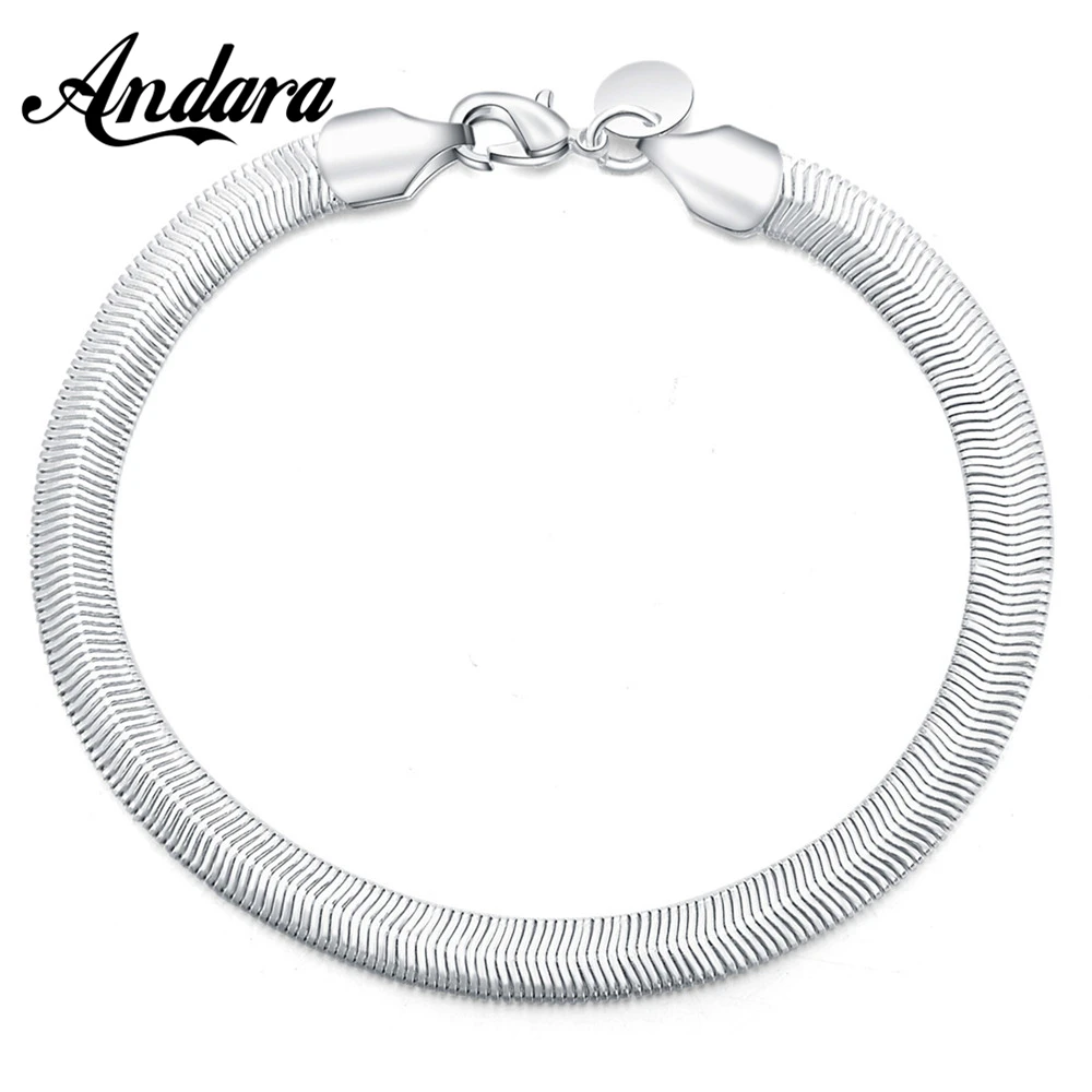 

Fashion Silver 925 Sterling Silver Snake Bone Bracelet Charm Woman & Men Silver Chain Bracelet