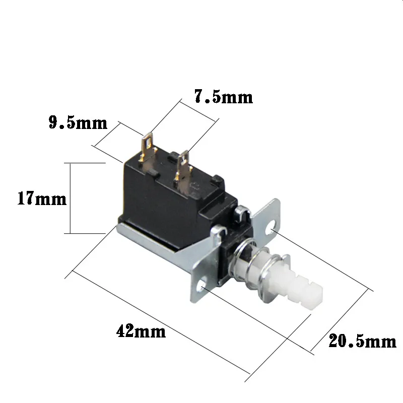 5PCS Straight Key Self-Locking Switch KCD-A10 SW-2 A04 Power Switch 2Pin Outer Spring 5A For Range Hood