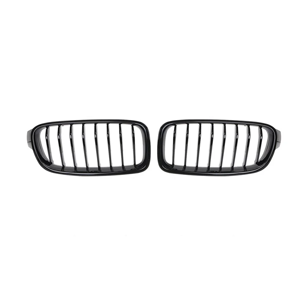 Rejilla delantera para parachoques de coche, accesorio de color negro brillante, 2 uds, para BMW F30, F31, Serie 3, 316i, 328i, 335i, 2012, 2013, 2014, 2015, 2016, 2017, ABS