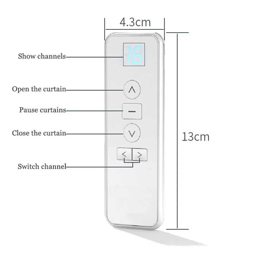 Original A-OK RF433 Wireless Single Remote Controll AC123-01 Double Channel AC123-02 Receiver AC123-16 for A-OK Curtain Motor