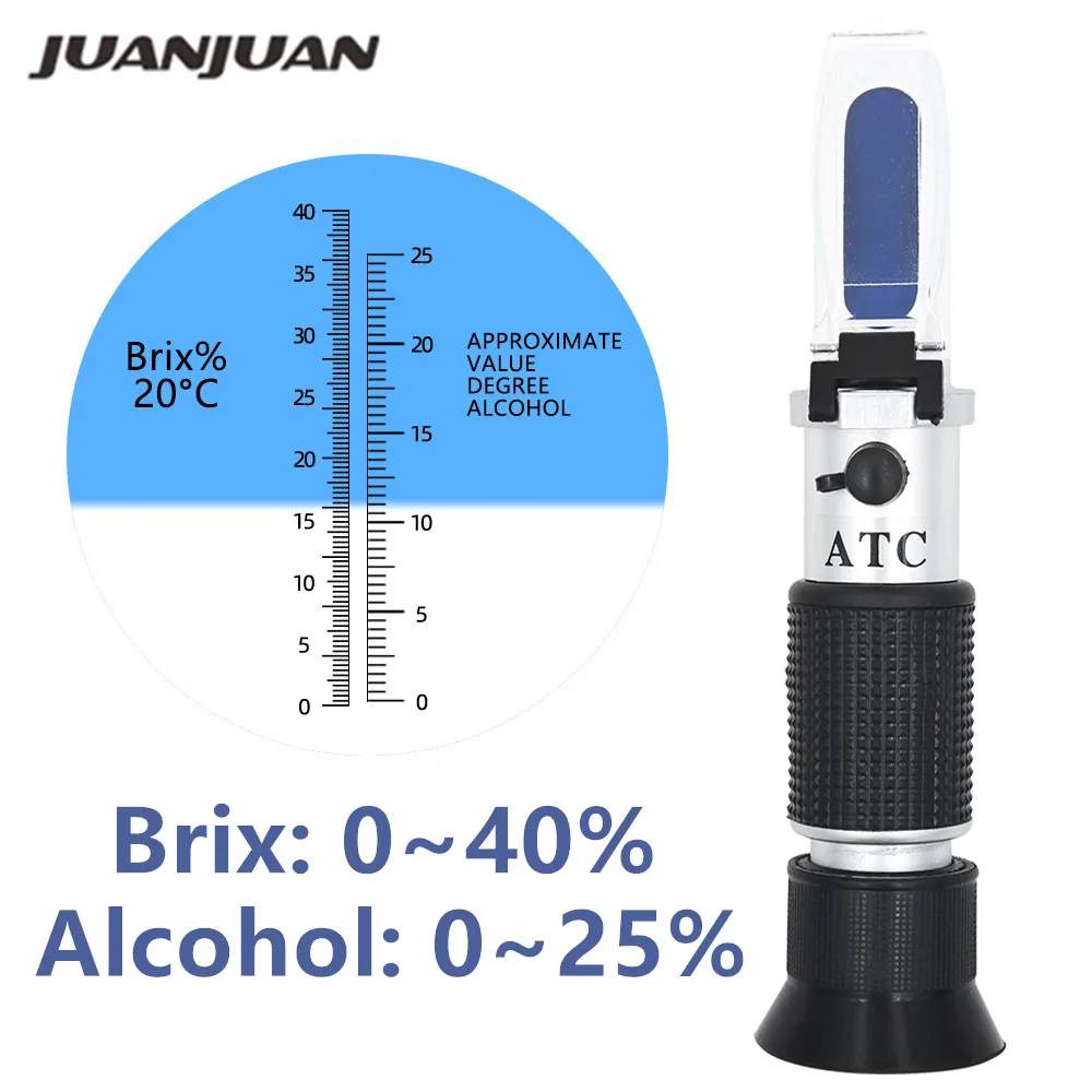 Bierwürze Weinrefraktometer Spezifisches Gewicht 1.000-1.130 Handheld 0-32 % Brix Zuckerkonzentrationsmessgerät Brauttester Densimete