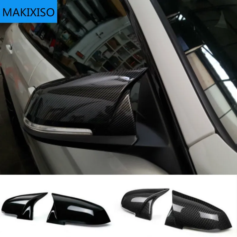 2 Pieces Rearview Mirror Cover Cap Carbon Black for BMW Series 1 2 3 4 X M 220i 328i 420i F20 F21 F22 F23 F30 F32 F33 F36 X1
