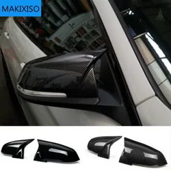 2 Pieces Rearview Mirror Cover Cap Carbon Black for BMW Series 1 2 3 4 X M 220i 328i 420i F20 F21 F22 F23 F30 F32 F33 F36 X1
