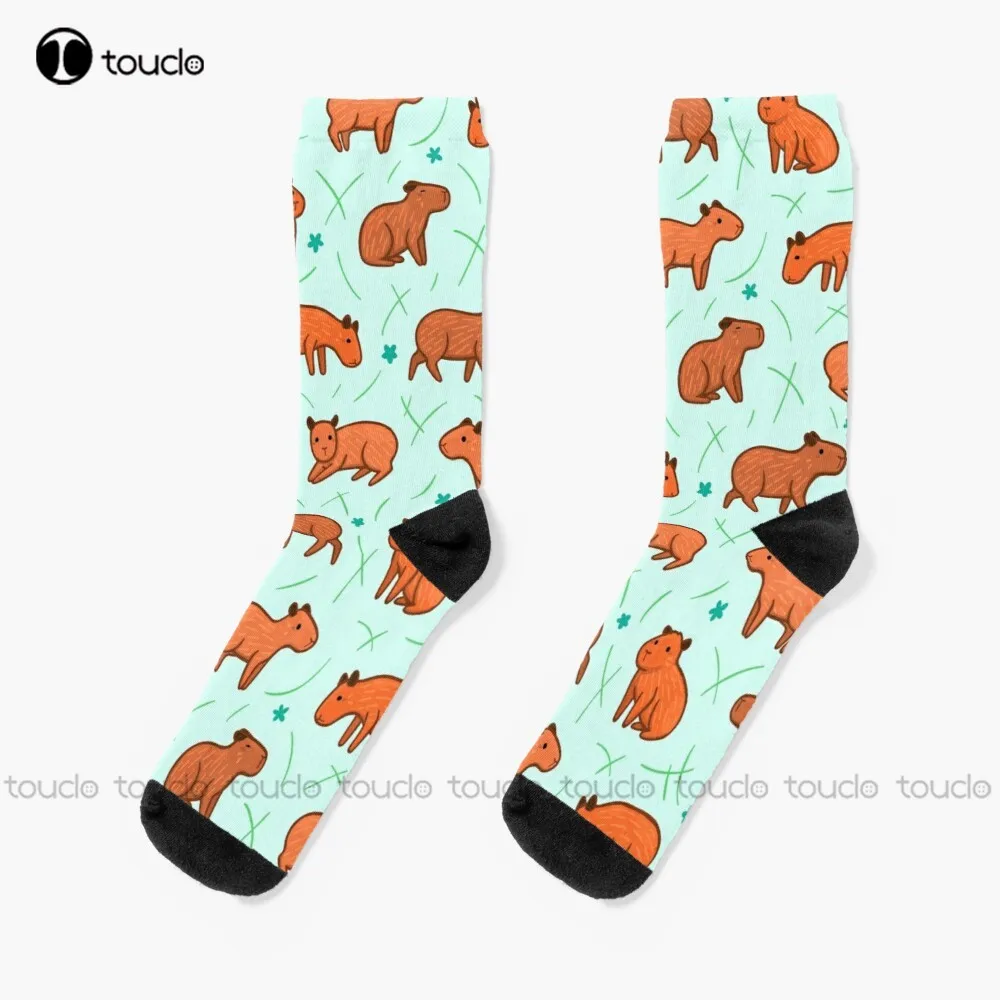 

Capybara Pattern Socks Bride Socks Christmas Fashion New Year Gift Unisex Adult Teen Youth Socks 360° Digital Print Thanksgiving