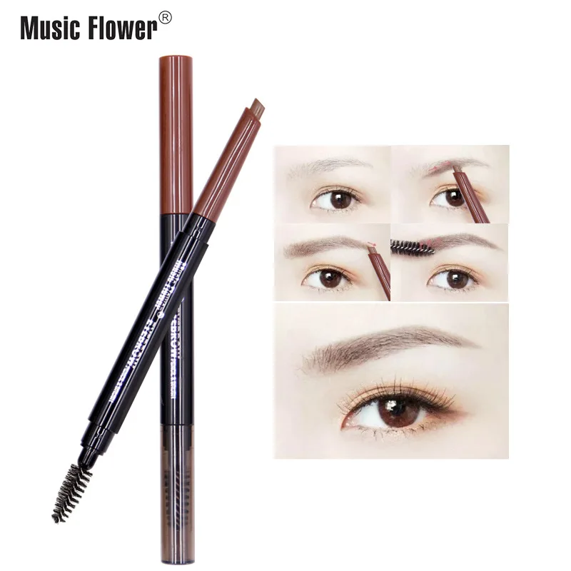 

Hot Sale Music Flower M5087 Tricolor Two-Sided Eyebrow Pen Long-Lasting Makeup-Free Waterproof Makeup Cosmetic Gift for Women