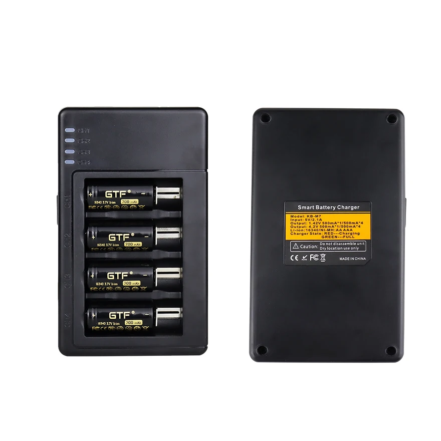 GTF 16340 3.7V 700Mah CR123A Pin Sạc LI-ion Cho Đèn LED Kèm USB Thông Minh Pin Sạc CR123