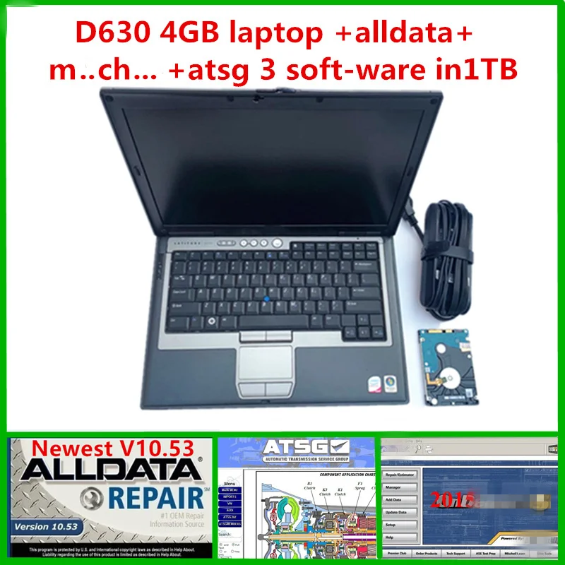 

2021 Auto software alldata m..ch.. on-d..mand 2015 with ATSG hard disk 1TB installed on D630 4gb laptop for car truck diagnostic