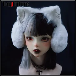 Harajuku Punk Girl Women Plush Cat Ear Bat Wing Warm Earmuffs Gothic Women's Lolita Warmer Muff Ear Cover Cross  Fold Headband