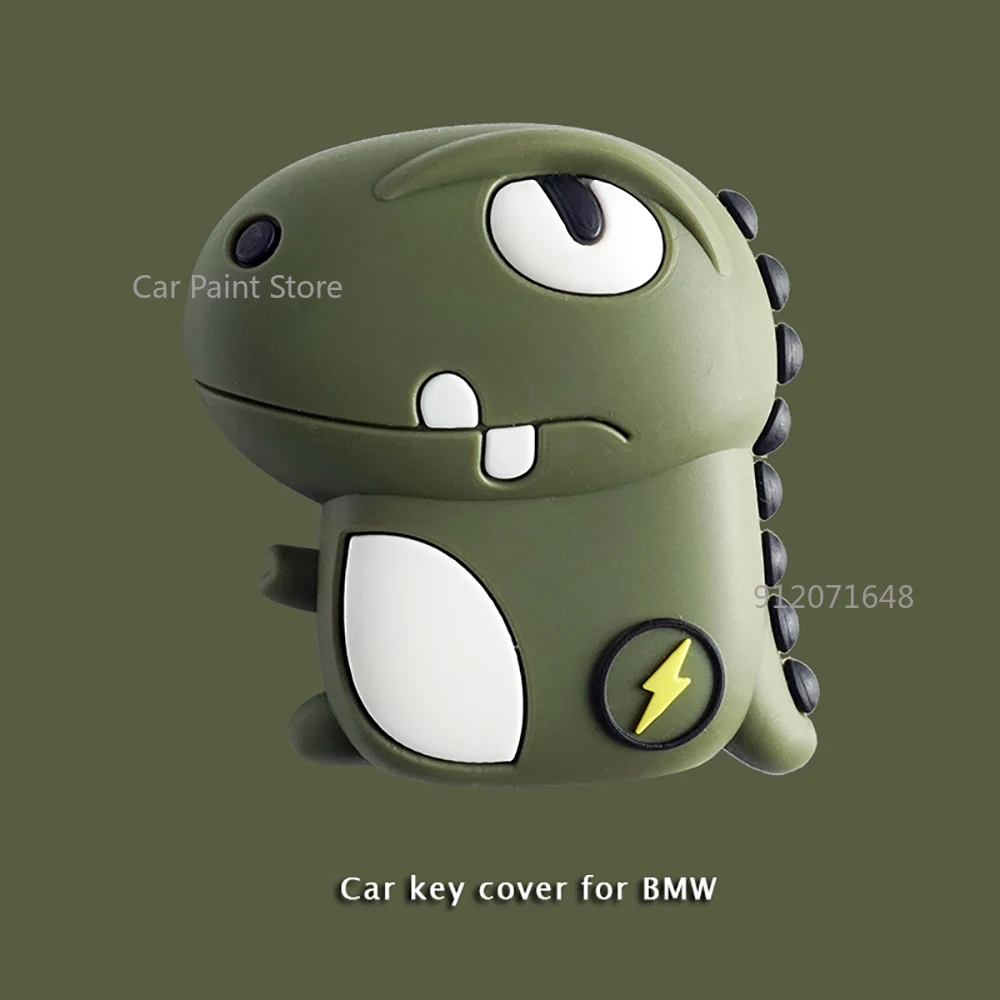 Cute Dinosaur Car Key Fob Cover Case for BMW  3 5 Series E46 E92 E93 E30 E36 E39 E46 E70 x4 x5 x1 g30 PU Auto Key Case For BMW
