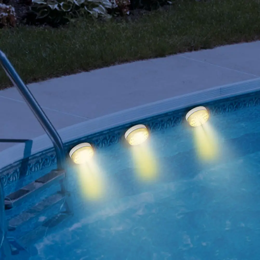 13led luz de mergulho 16-color controle remoto piscina lâmpadas à prova dwaterproof água luzes festivas com 4 copos de sucção ímã