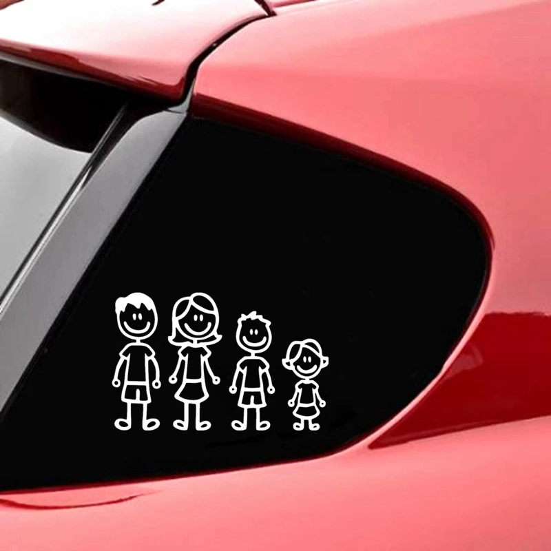 30175# Various Colors/Sizes dad, mom, son and daughter 3 car sticker vinyl car decal waterproof stickers on car bumper