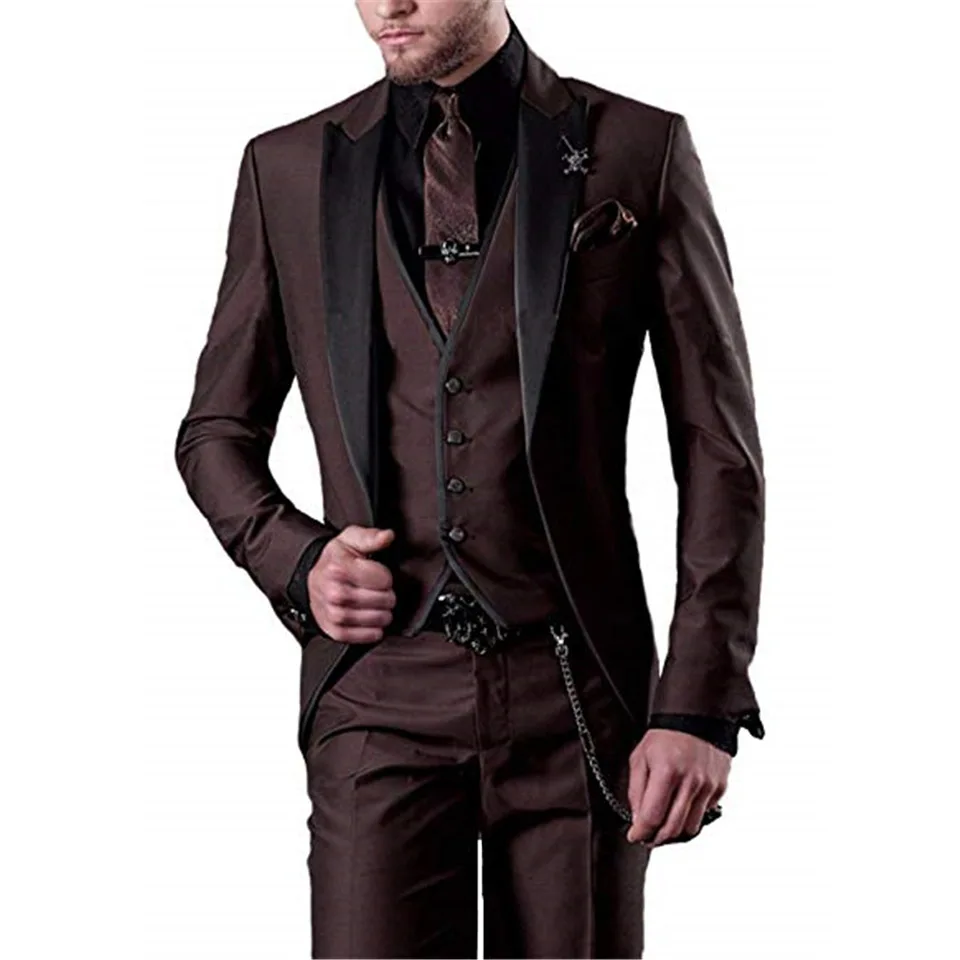 

Customized Italian 3 piece wedding dress suit men's slim suit party dance dress tuxedo fashion suit jacket pants vest